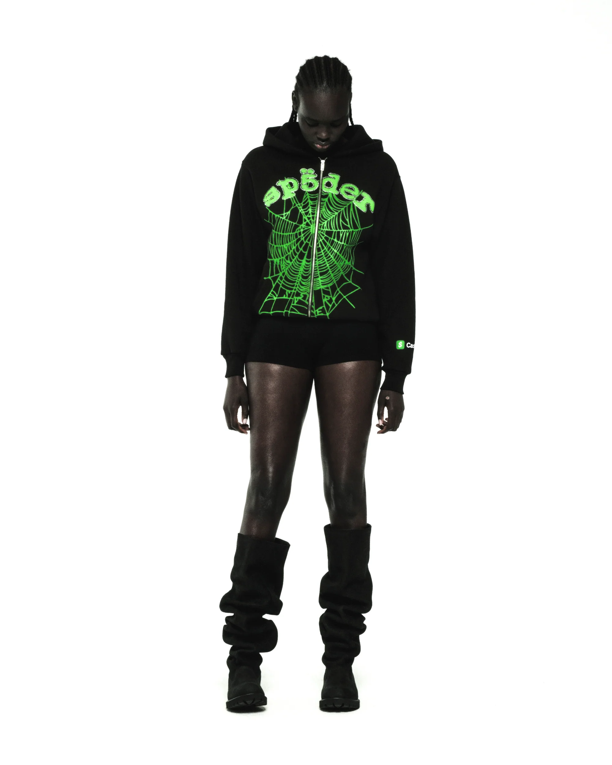 CA$H OG WEB V2 RHINESTONE ZIP HOODIE - Image 8