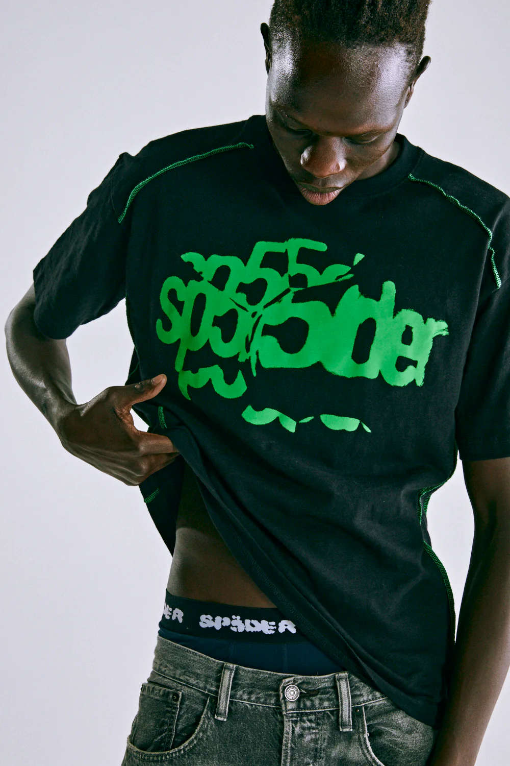 CONTRAST STITCH SLUB TEE - Image 12