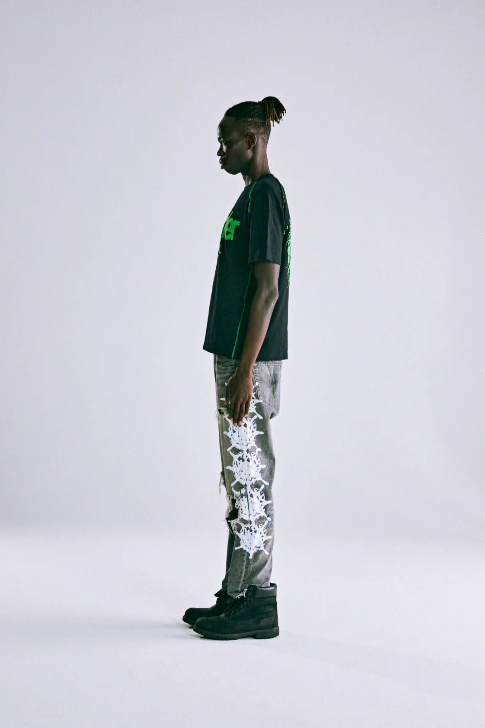 CONTRAST STITCH SLUB TEE - Image 9