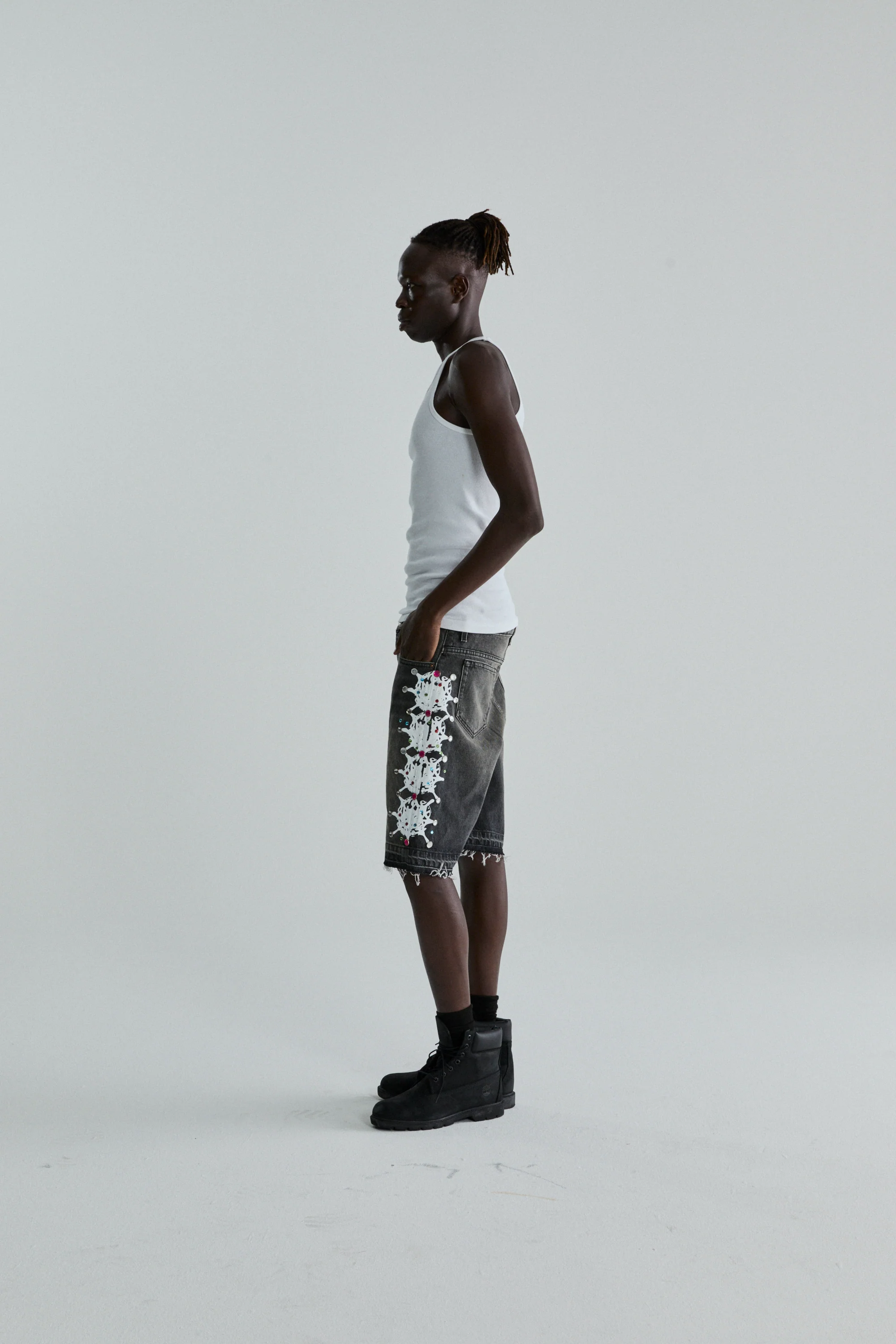 WEB STONE DENIM SHORT - Image 11