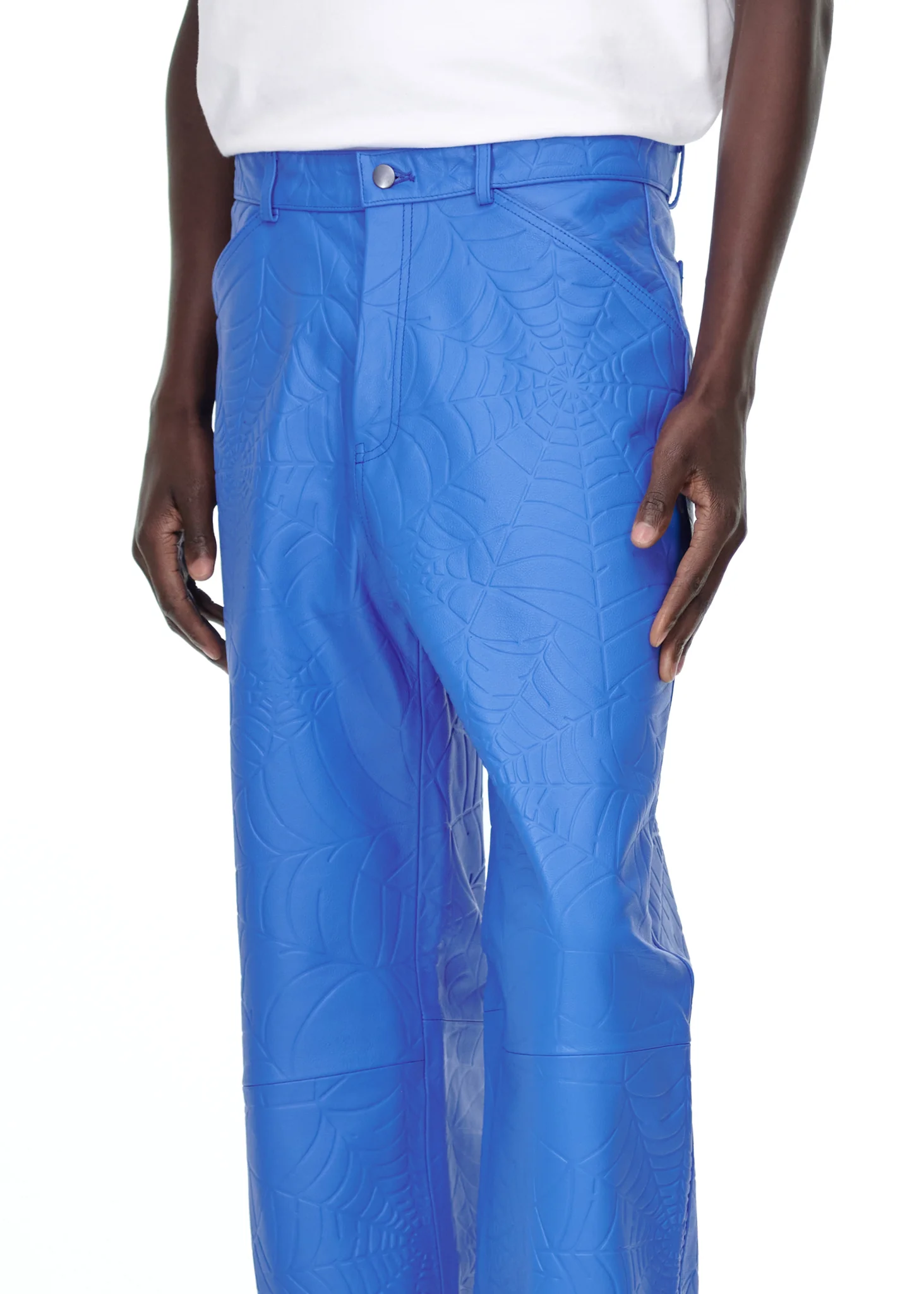 DEBOSSED WEB LEATHER PANT - Image 8
