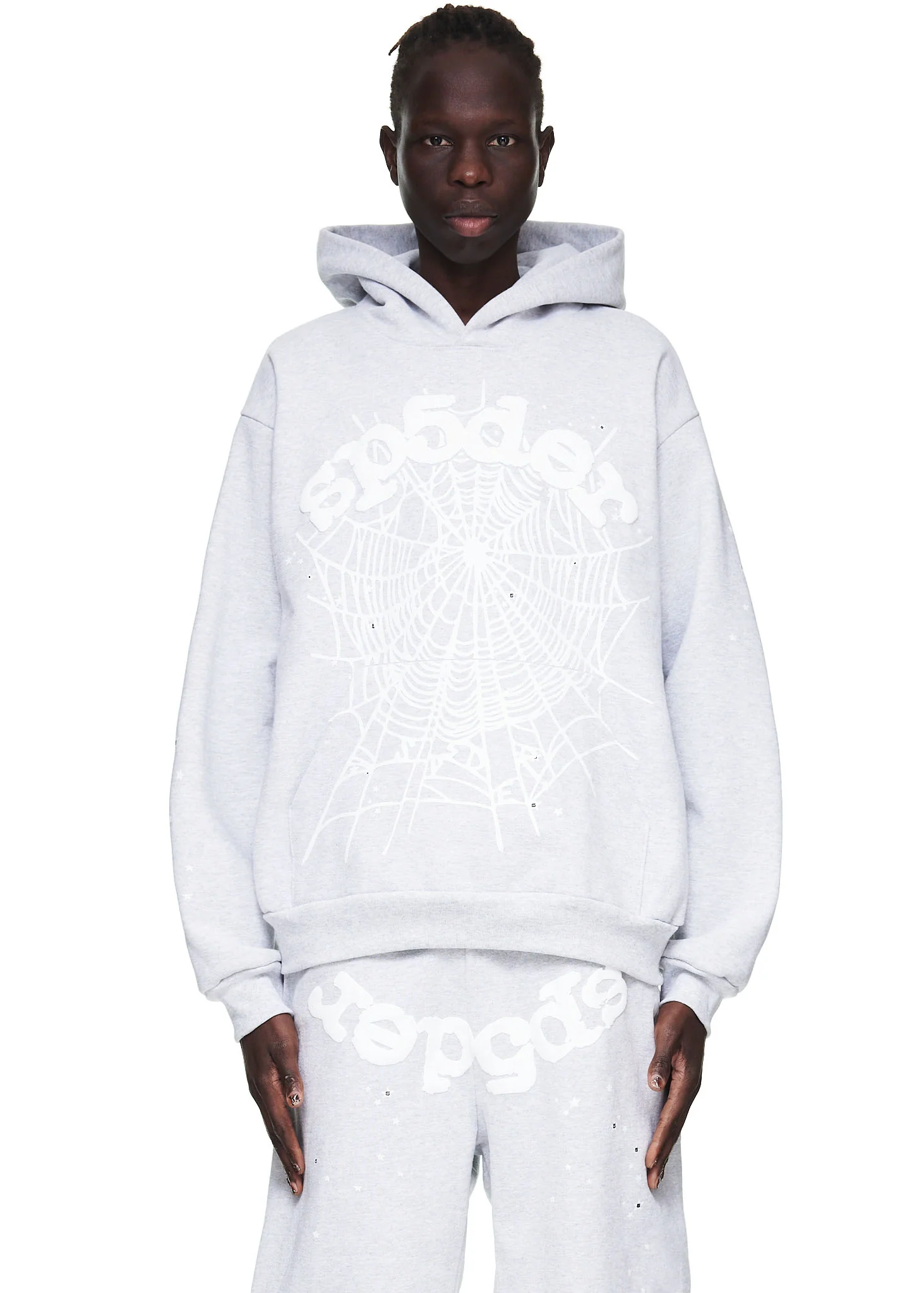 HEATHER GREY OG WEB HOODIE - Image 3