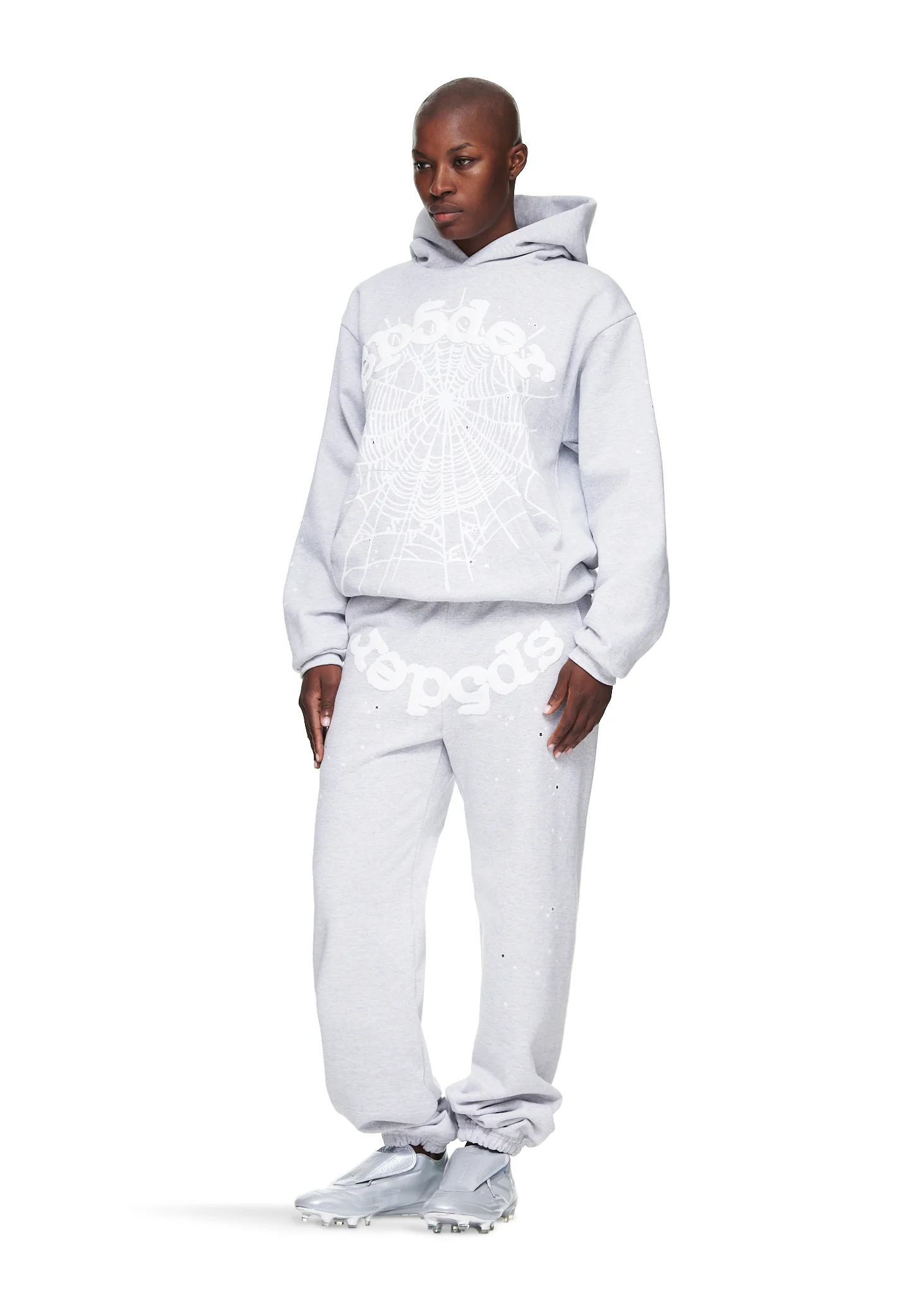 HEATHER GREY OG WEB HOODIE - Image 6