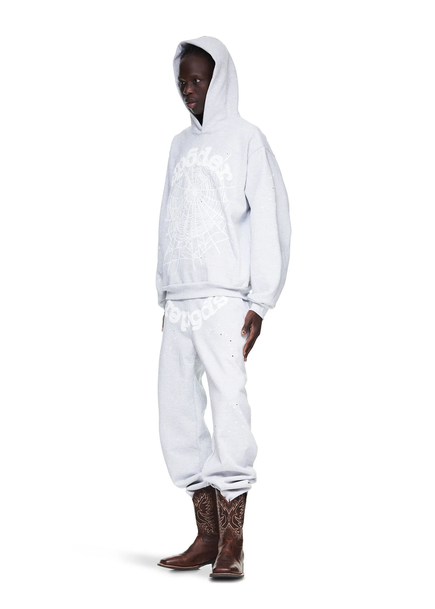 HEATHER GREY OG WEB HOODIE - Image 7