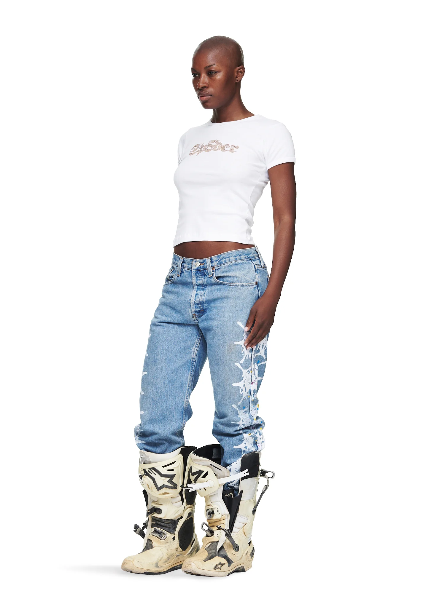 WHITE JUAN V2 BABY TEE - Image 6
