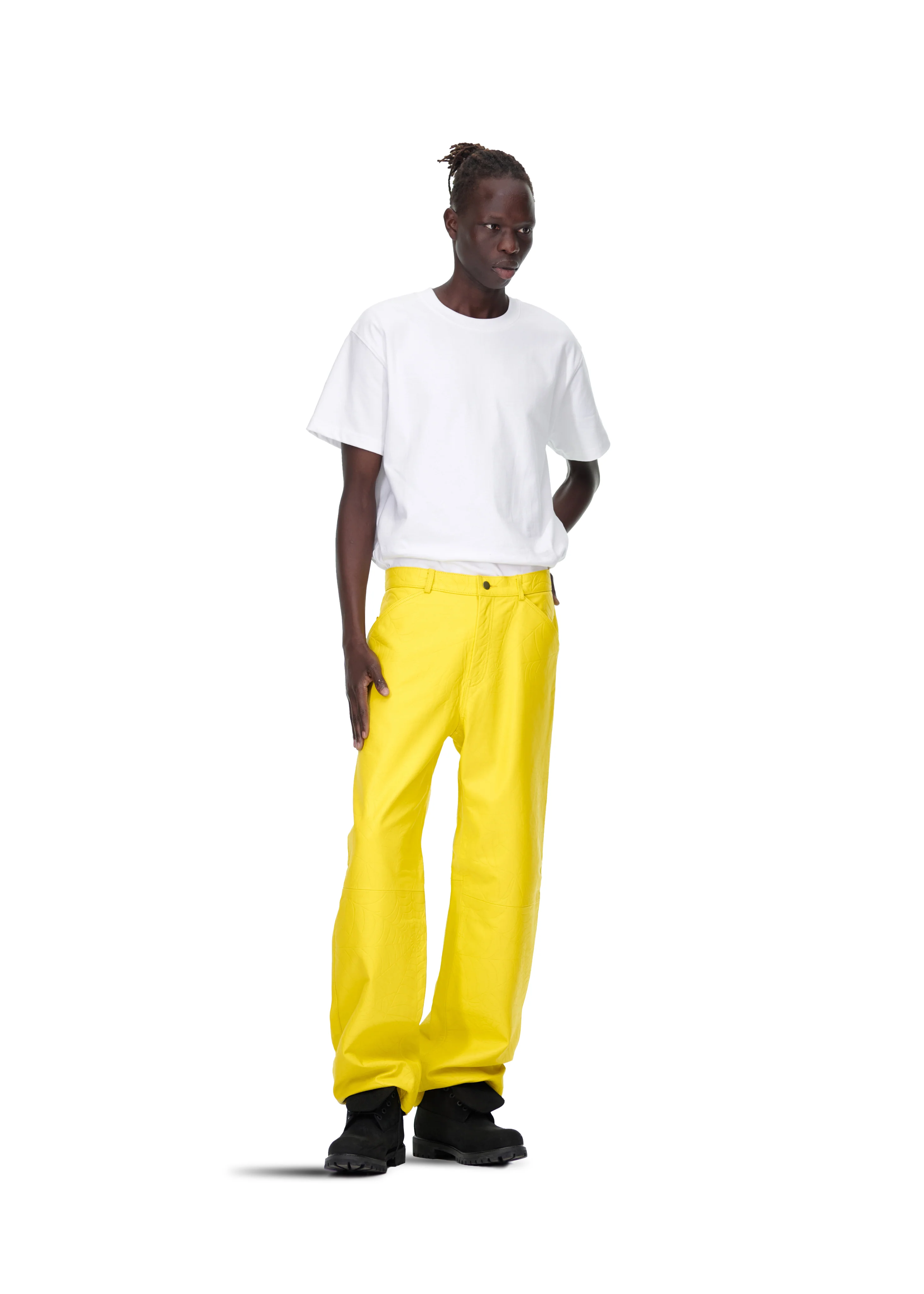 DEBOSSED WEB LEATHER PANT - Image 9